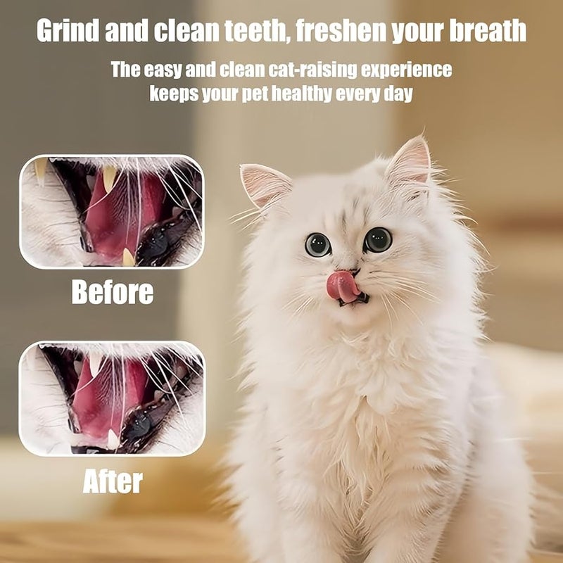 لعبة قضم القطط 3 قطع تصميم عظم السمك عصا تفاعلية لصحة الأسنان - Image 3